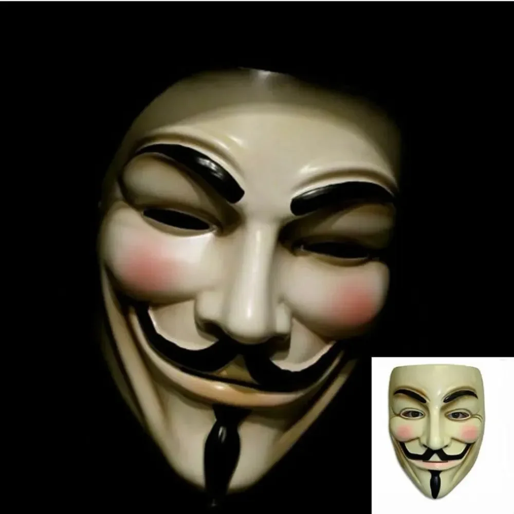 2 Pack of V for Vendetta Mask Fawkes Anonymous Halloween Cosplay Party Costume
